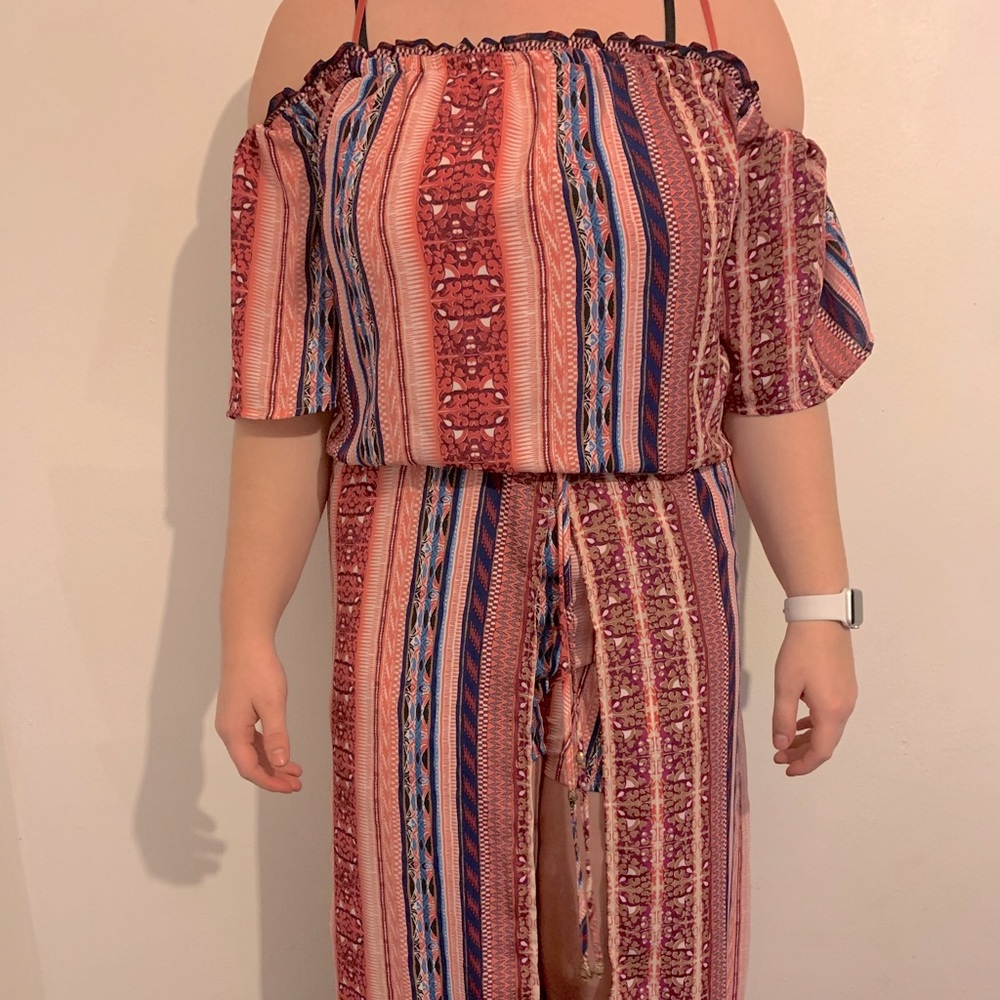 Off the shoulder romper with skirt